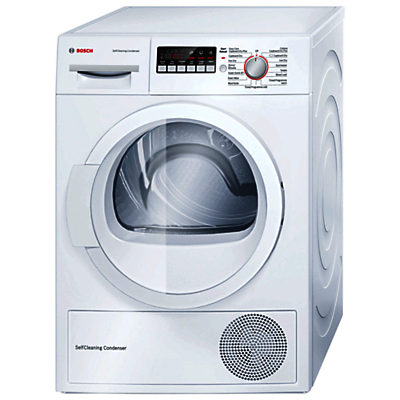 Bosch WTW85260GB Heat Pump Condenser Tumble Dryer, 8kg Load, A++ Energy Rating, White Bosch WTW85260GB Heat Pump Condenser Tumble Dryer, 8kg Load, A++ Energy Rating, White